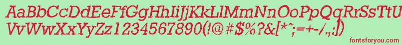 StaffordrandomItalic Font – Red Fonts on Green Background