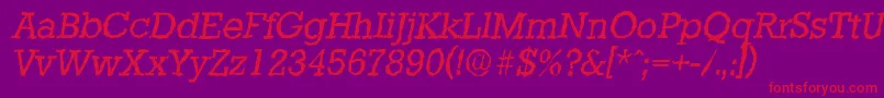 StaffordrandomItalic Font – Red Fonts on Purple Background