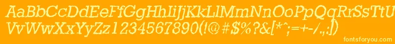 Police StaffordrandomItalic – polices jaunes sur fond orange