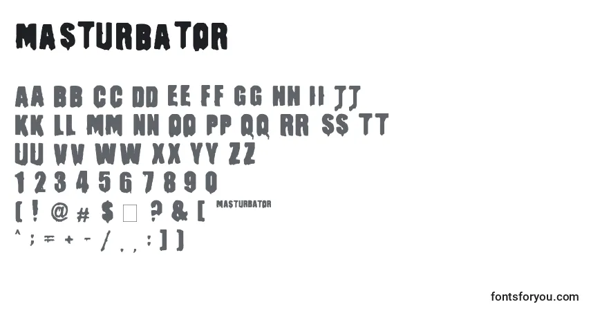 Fuente Masturbator - alfabeto, números, caracteres especiales