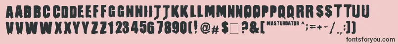 Masturbator-Schriftart – Schwarze Schriften auf rosa Hintergrund