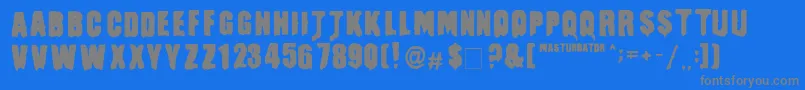 Masturbator Font – Gray Fonts on Blue Background