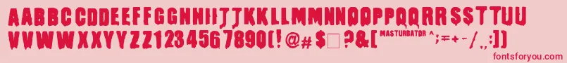 Czcionka Masturbator – czerwone czcionki na różowym tle