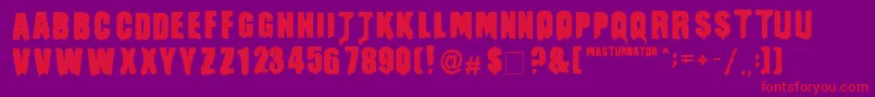 Czcionka Masturbator – czerwone czcionki na fioletowym tle