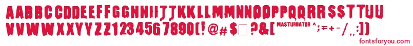 Masturbator Font – Red Fonts on White Background