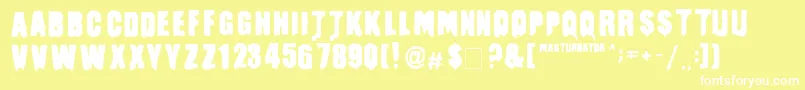 Шрифт Masturbator – белые шрифты на жёлтом фоне