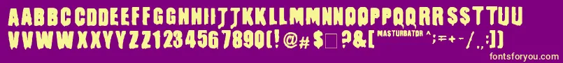 Masturbator Font – Yellow Fonts on Purple Background