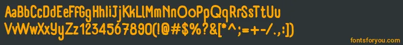 PanforteBold-fontti – oranssit fontit mustalla taustalla