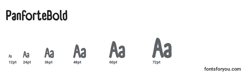 PanforteBold Font Sizes