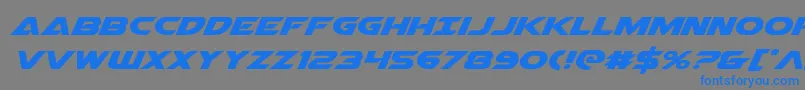 Czcionka Airstrikeexpand – niebieskie czcionki na szarym tle