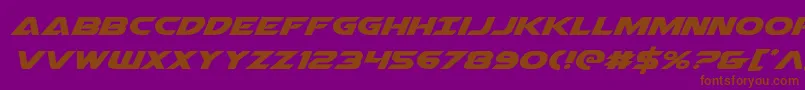 Fonte Airstrikeexpand – fontes marrons em um fundo roxo