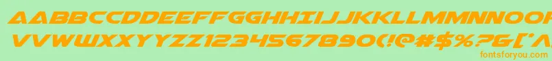Airstrikeexpand-Schriftart – Orangefarbene Schriften auf grünem Hintergrund