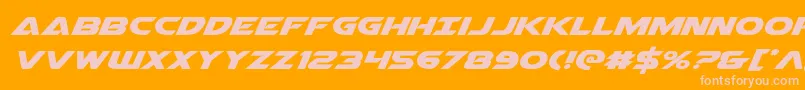 Fonte Airstrikeexpand – fontes rosa em um fundo laranja