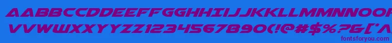 Airstrikeexpand Font – Purple Fonts on Blue Background