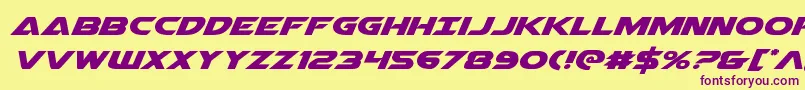 Airstrikeexpand Font – Purple Fonts on Yellow Background