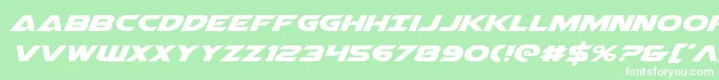 Airstrikeexpand-Schriftart – Weiße Schriften auf grünem Hintergrund