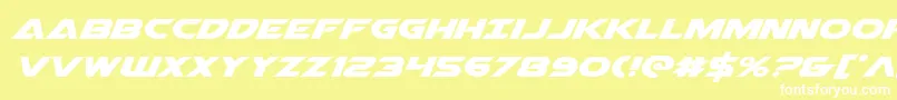 フォントAirstrikeexpand – 黄色い背景に白い文字