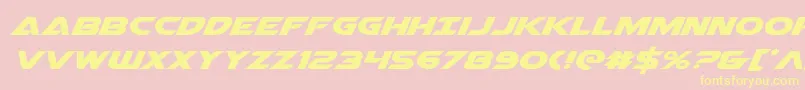 Airstrikeexpand-Schriftart – Gelbe Schriften auf rosa Hintergrund