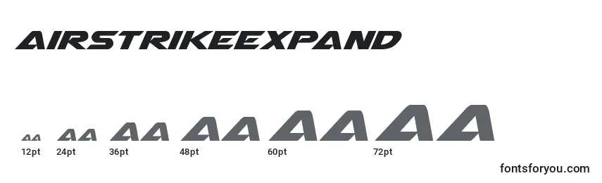 Размеры шрифта Airstrikeexpand