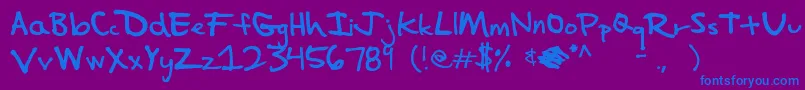 Impalinger Font – Blue Fonts on Purple Background