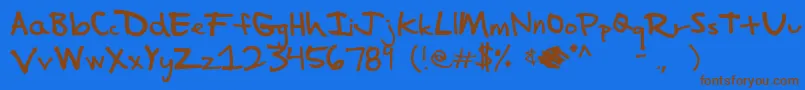 Impalinger Font – Brown Fonts on Blue Background
