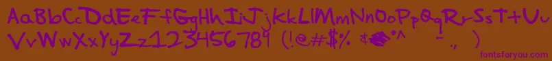 Impalinger Font – Purple Fonts on Brown Background