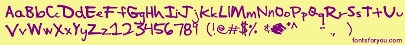 Impalinger Font – Purple Fonts on Yellow Background