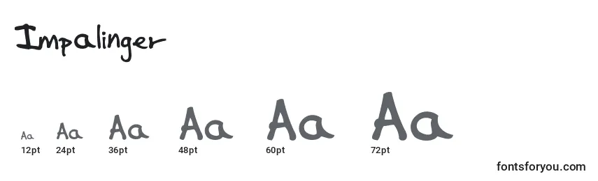 Размеры шрифта Impalinger