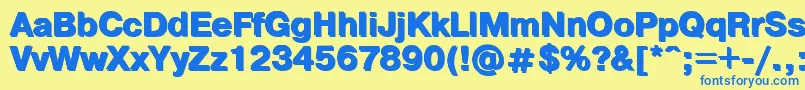 フォントPshb – 青い文字が黄色の背景にあります。
