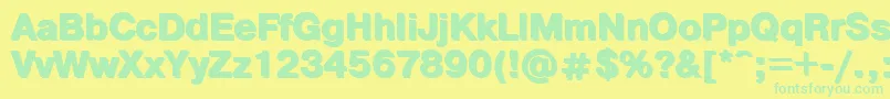 Pshb Font – Green Fonts on Yellow Background