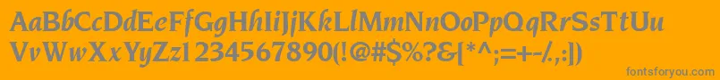 Tridentssk ffy-fontti – harmaat kirjasimet oranssilla taustalla