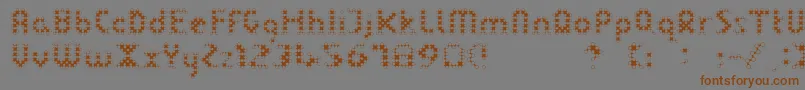 Fonte LinotypedotRegular – fontes marrons em um fundo cinza