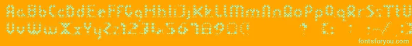 Police LinotypedotRegular – polices vertes sur fond orange