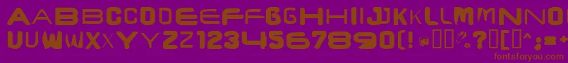 Brunscap-Schriftart – Braune Schriften auf violettem Hintergrund