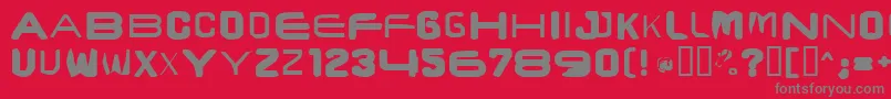フォントBrunscap – 赤い背景に灰色の文字