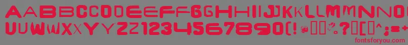 フォントBrunscap – 赤い文字の灰色の背景