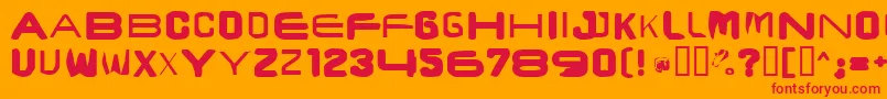 Brunscap Font – Red Fonts on Orange Background