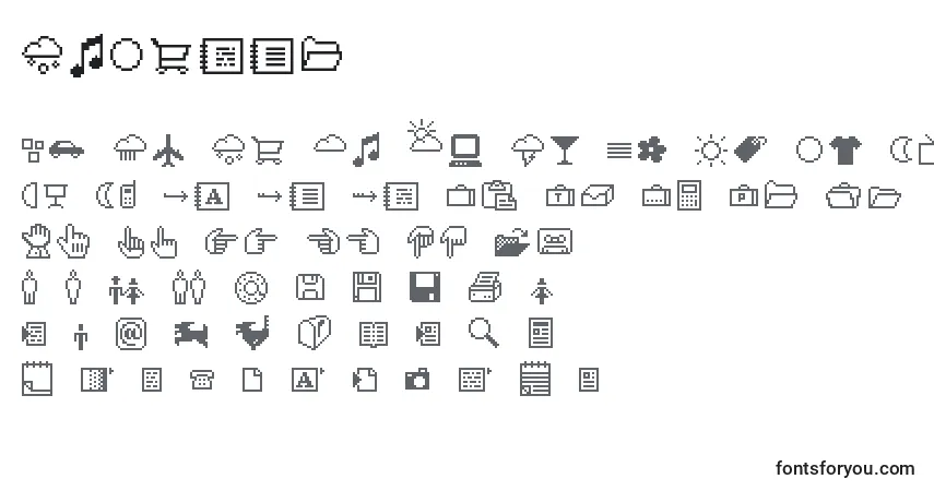 Шрифт CdIcons – алфавит, цифры, специальные символы