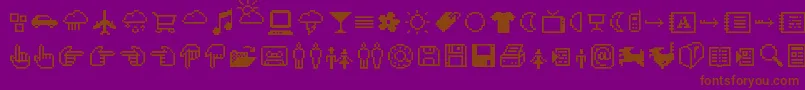 CdIcons Font – Brown Fonts on Purple Background