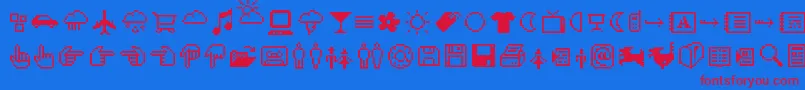 CdIcons Font – Red Fonts on Blue Background