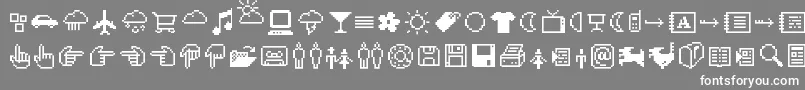 フォントCdIcons – 灰色の背景に白い文字