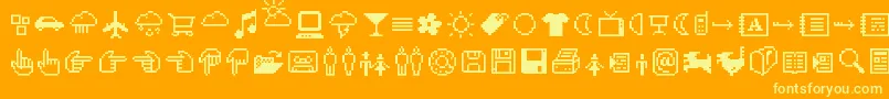 CdIcons Font – Yellow Fonts on Orange Background