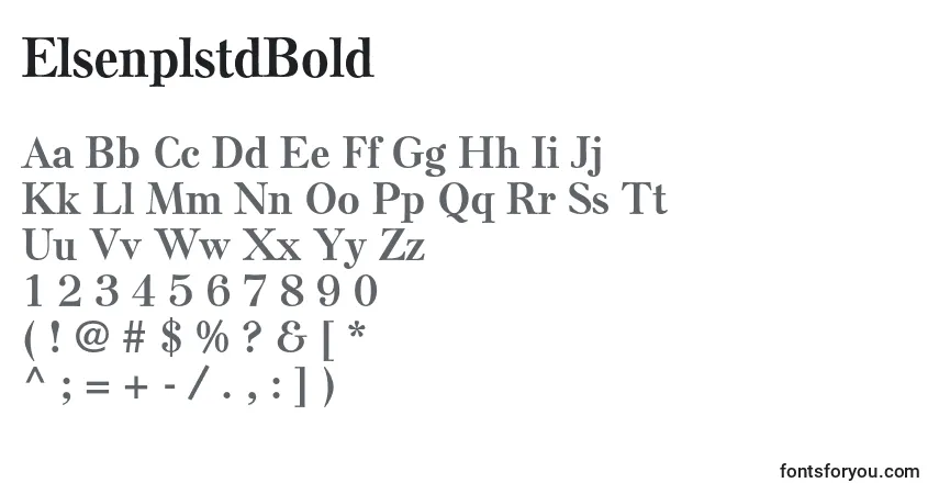A fonte ElsenplstdBold – alfabeto, números, caracteres especiais