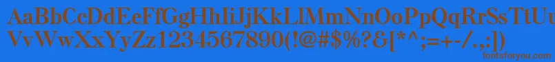 フォントElsenplstdBold – 茶色の文字が青い背景にあります。