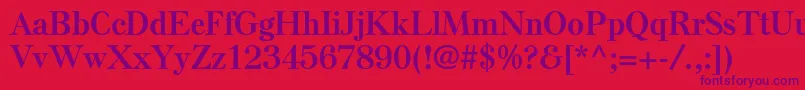 フォントElsenplstdBold – 赤い背景に紫のフォント