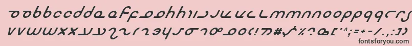 フォントMasterdomItalic – ピンクの背景に黒い文字