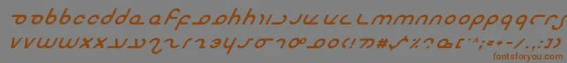 Czcionka MasterdomItalic – brązowe czcionki na szarym tle