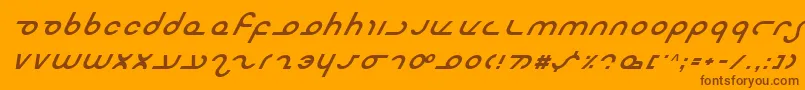 Czcionka MasterdomItalic – brązowe czcionki na pomarańczowym tle