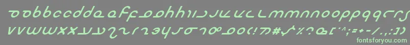 MasterdomItalic-Schriftart – Grüne Schriften auf grauem Hintergrund