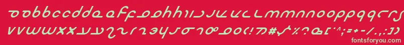 フォントMasterdomItalic – 赤い背景に緑の文字